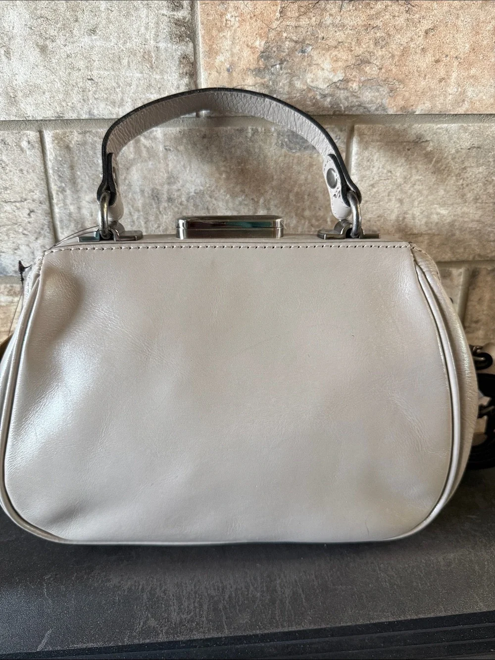 Patricia Nash Embossed Floral Frame Wristlet Bag in Taupe